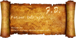 Fetzer Dávid névjegykártya